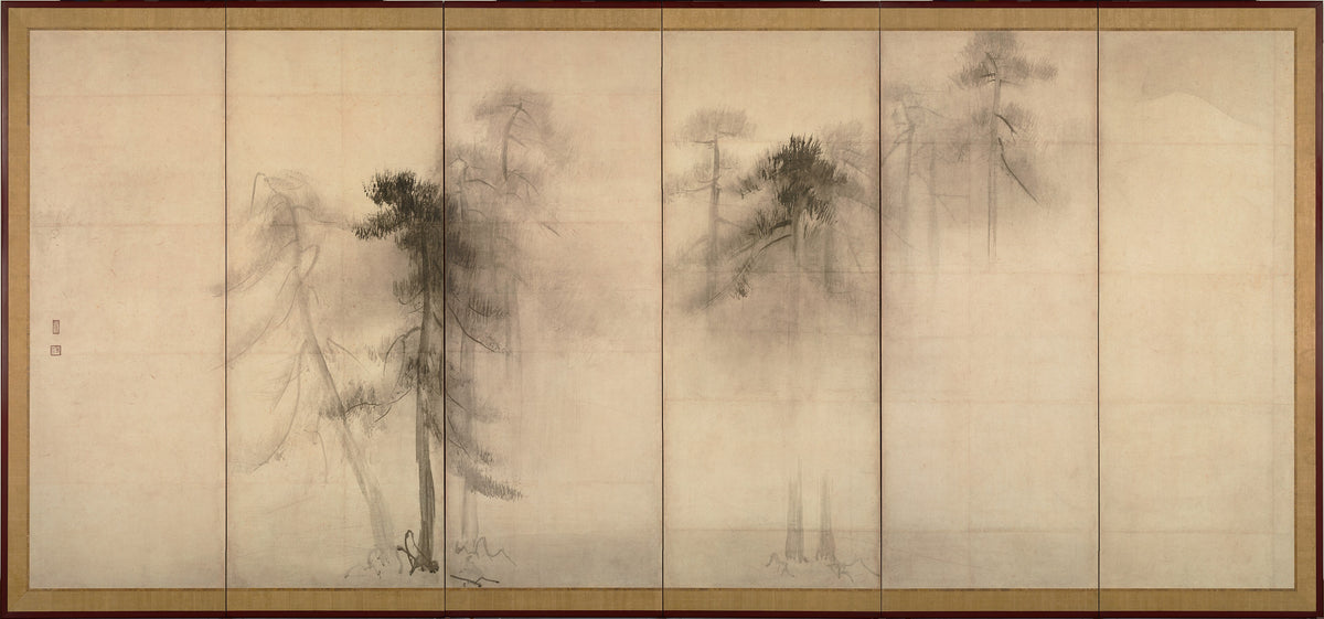 Papier peint panoramique Pins dans la brume - Zen & Japon