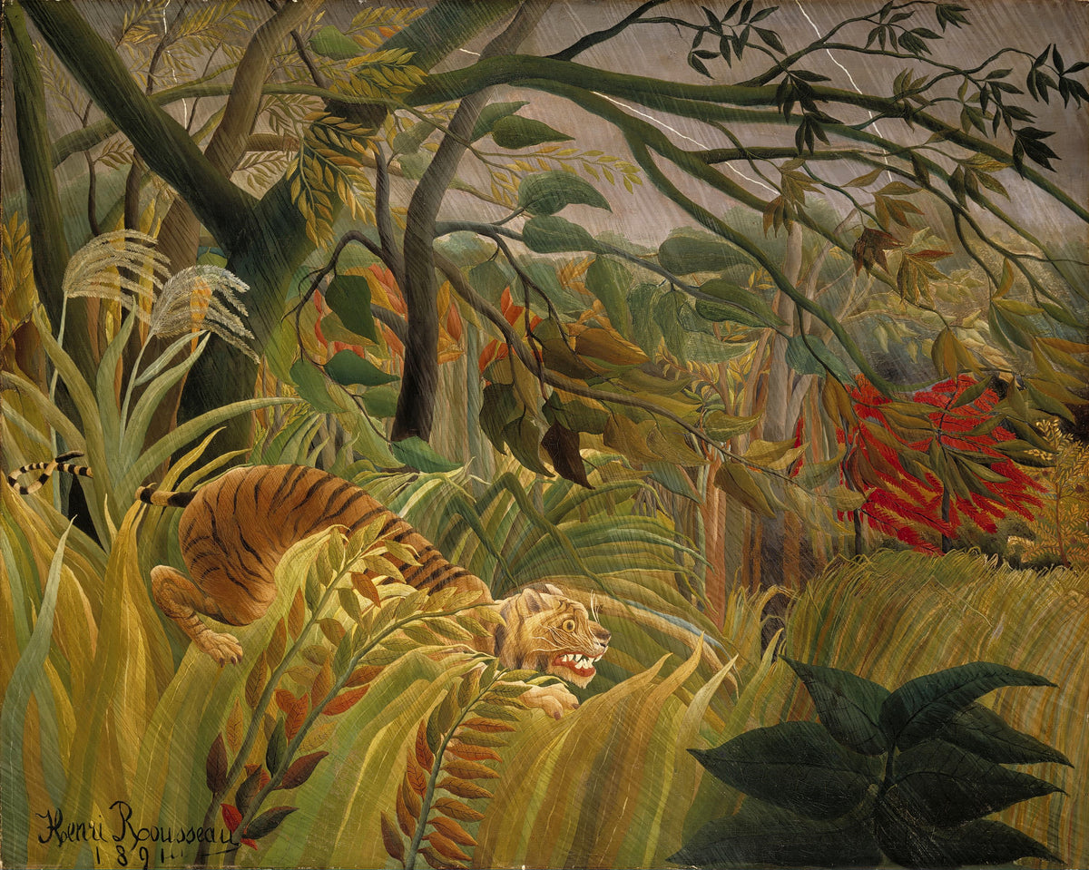 Papier peint panoramique Tigre sous l'orage - Jungle & Tropical
